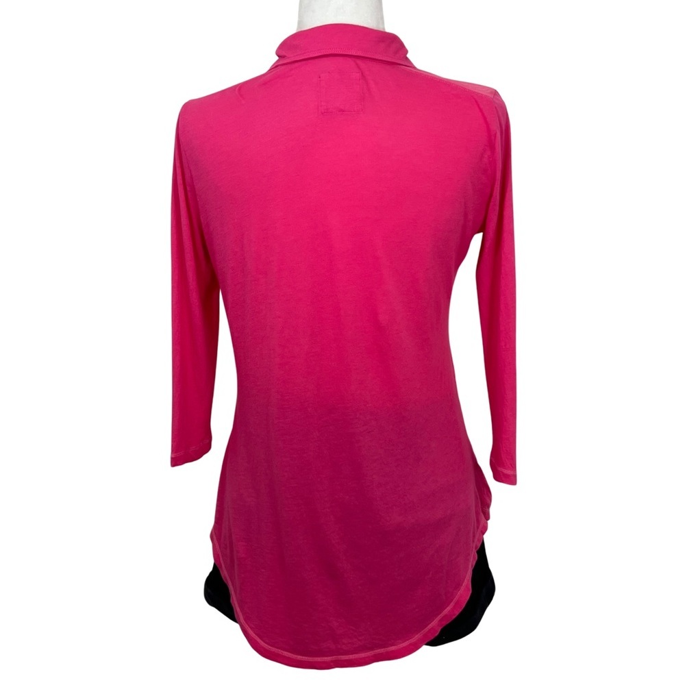 Hollister Tee Mesh Shoulder Button Front Hot Pink Barbiecore Medium M - Picture 15 of 17